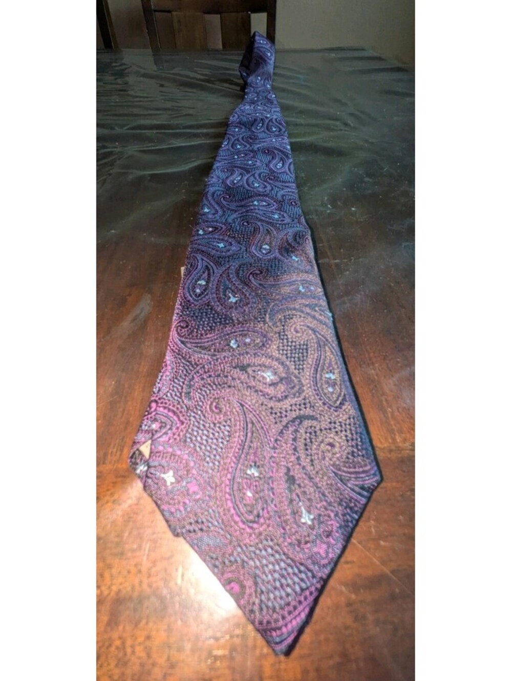 Canali Classic Tie Brown Purple Floral Paisley 100% Silk Luxury Necktie Designer